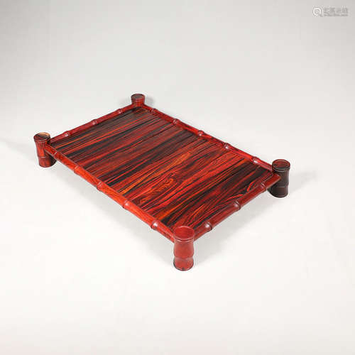 A Chinese Red Rosewood Tray