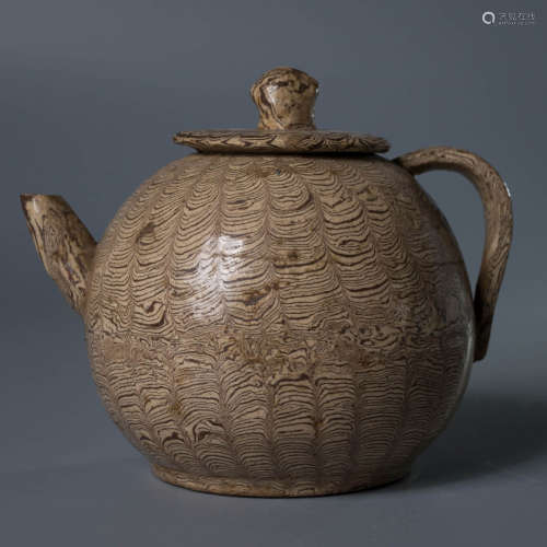 A Chinese Twisted Tire Porcelain Tea Pot