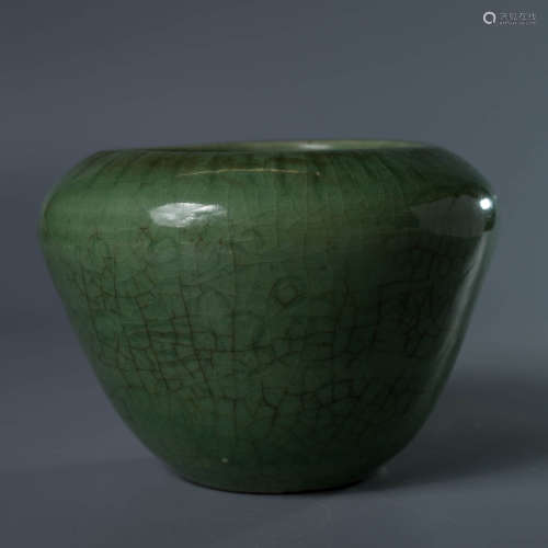 A Chinese Celadon Floral Porcelain Brush Washer