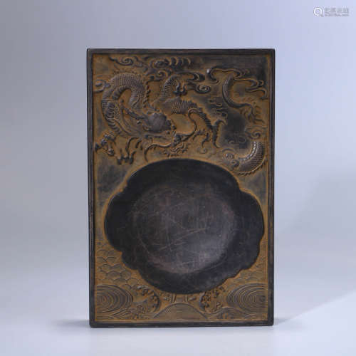 A Chinese Dragon Carved Duan Stone Inkslab