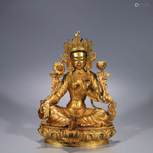 A Chinese Gild Bronze Tara Statue