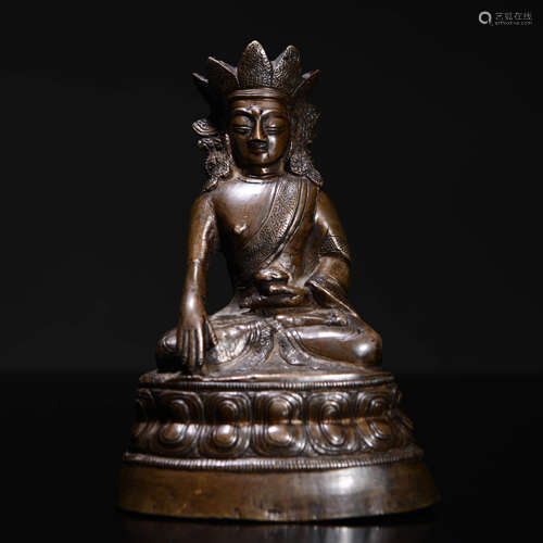 A Chinese Copper Statue of Sakyamuni