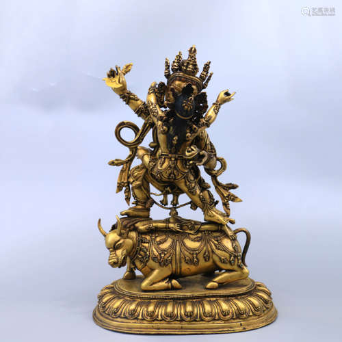 A Chinese Gild Bronze Statue of Happy Buddha