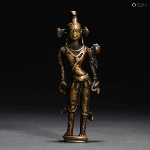 A Chinese Copper Statue of Manjusri Bodhisattva