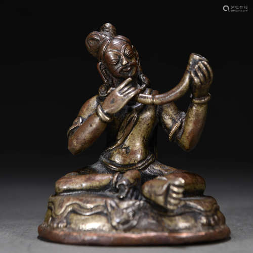 A Chinese Bronze Statue of Mahasiddha