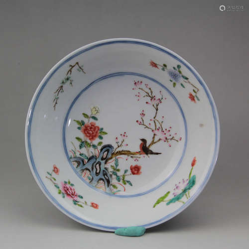 A Chinese Famille Rose Flower&Bird Pattern Porcelain Bowl