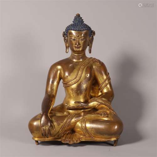 铜鎏金释迦牟尼佛造像