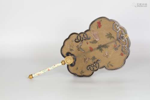18th century, painted enamel fan