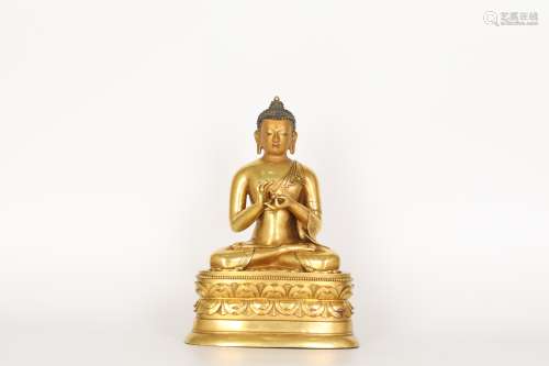 Ming Gilt Bronze Buddha Shakyamuni