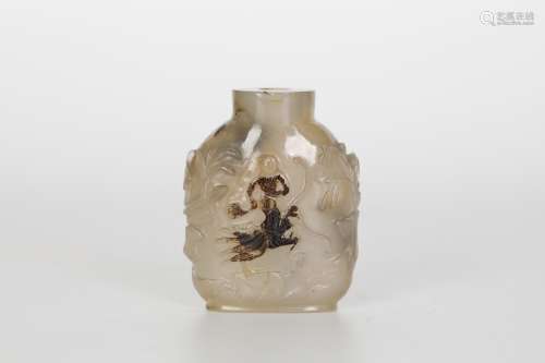 19th century agate snuff bottle