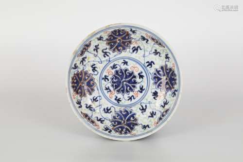 19th century blue and white plate