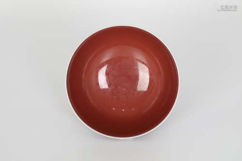 18th century,Coral red glazed bowl