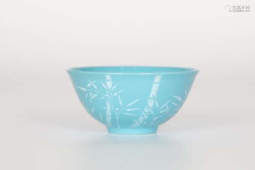17th century, Yongzheng turquoise green cup