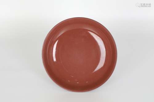 18th century, Qianlong red glaze plate