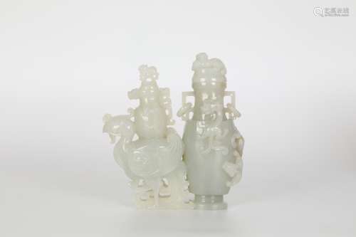Ming Dynasty, Phoenix One-piece Jade Bottle