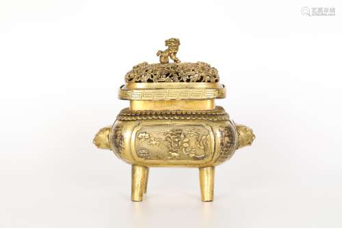 18th century, gilt bronze incense burner