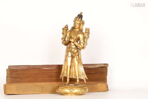 Gilt bronze Mongolian Buddha