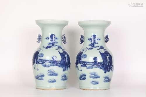 Jiaqing, a pair of Porcelain bottle