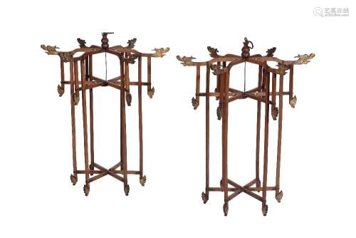 PAIR OF FOLDING HANGING LANTERN FRAMES, 20TH CENTURY