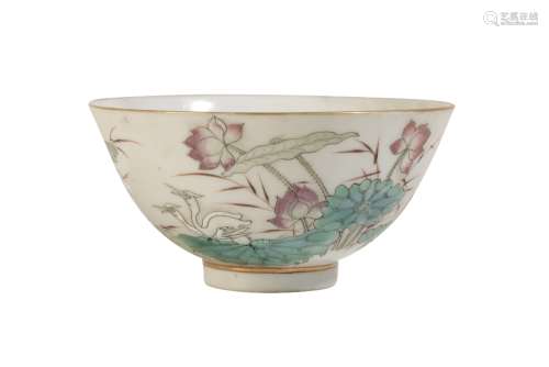 FAMILLE-ROSE 'EGRET AND LOTUS' BOWL, GUANGXU MARK AND PERIOD