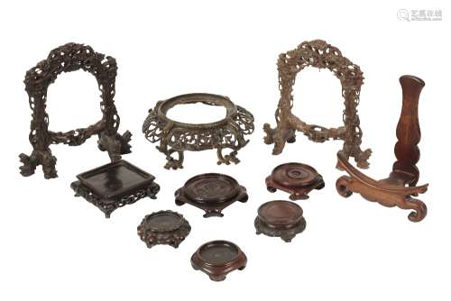 SIX ASSORTED HARDWOOD STANDS, QING DYNASTY