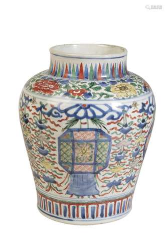 WUCAI BALUSTER JAR, TRANSITIONAL PERIOD