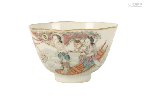 FAMILLE ROSE 'IMMORTALS' TEA BOWL, TONGZHI SEAL MARK AND OF THE PERIOD
