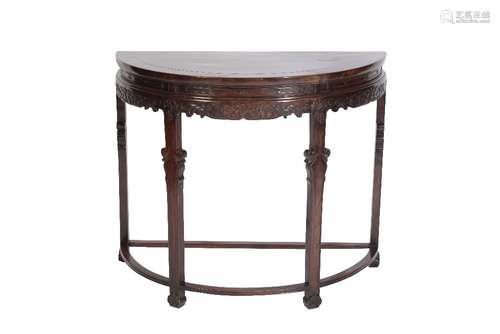 HONGMU 'HALF MOON' TABLE, QING DYNASTY, 18TH CENTURY