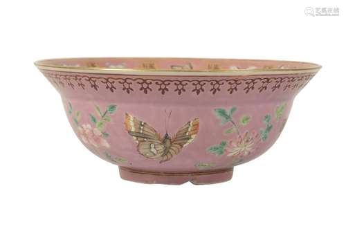 PINK-ENAMELLED FAMILLE ROSE BOWL, SEAL MARK GUANGXU PERIOD