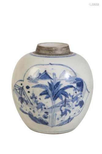 BLUE AND WHITE GINGER JAR, KANGXI PERIOD