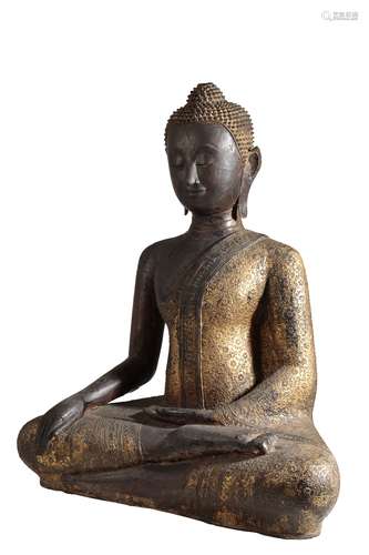 LARGE GILT-BRONZE BUDDHA, THAILAND, 18TH / 19TH CENTURY