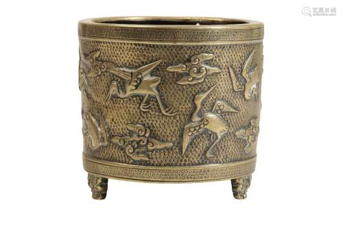 BRONZE TRIPOD CENSER, MING DYNASTY, 17TH CENTURY