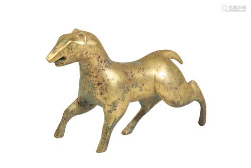 SMALL GILT-BRONZE FIGURE OF A DEER, SONG DYNASTY OR LATER