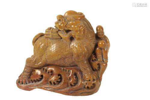 CARVED SOAPSTONE GROUP, QING DYNASTY, 19TH CENTURY