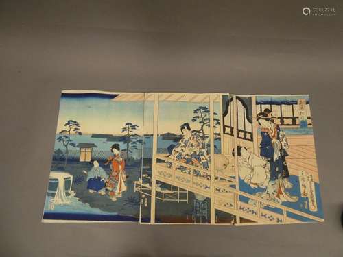 JAPAN Print set consisting of - women ,6 pieces