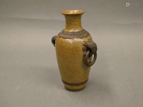 CHINA Cracked earthenware vase.