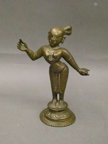 Bronze divinity. Indian work. H. : 24cm