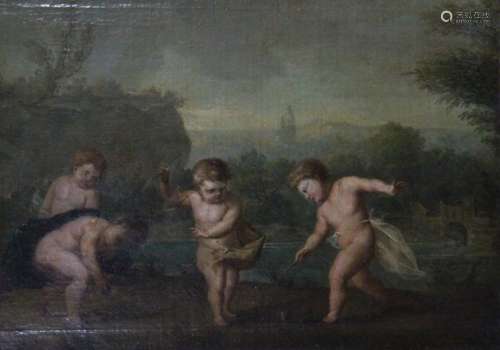 ECOLE FRANÇAISE vers 1700, Jeux d'enfants Toile 42…