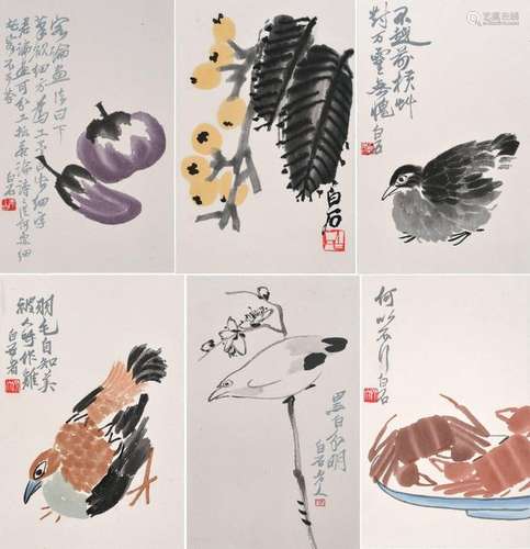 A GROUP OF SIX COLOR WOODBLOCK REPRODUCTIONS. Chin…