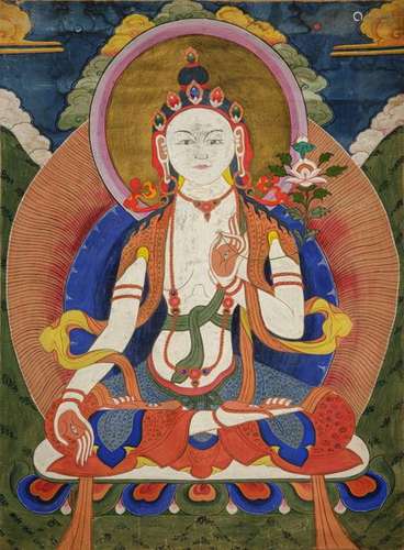 A THANGKA OF THE WHITE TARA. Mongolia, early 20th …