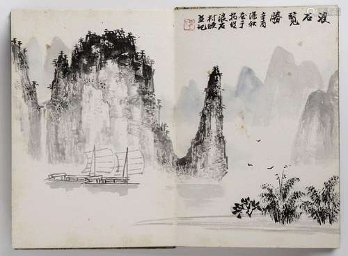 AN ALBUM OF WATERCOLOUR PAINTINGS OF LIJIANG RIVER…