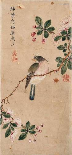 BIRD ON A BRANCH. China, late 19th/early 20th cent…