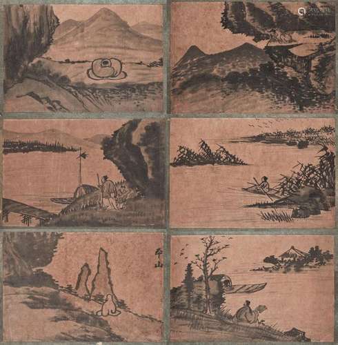 A GROUP OF SIX LANDSCAPE PAINTINGS. China, mid 20t…