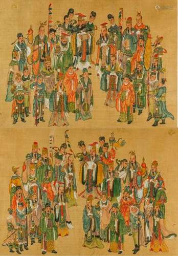 A PAIR OF PAINTINGS OF TAOIST DEITIES. China, earl…