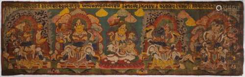 A THANGKA OF KUBERA, THE LORD OF WEALTH, WITH THE …
