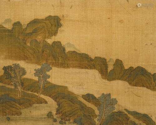 RIVER LANDSCAPE. China, undated. 20 x 25 cm. Pigme…