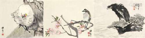 A GROUP OF THREE BIRD PRINTS. China, mid 20th cent…