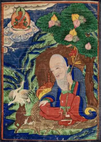 A THANGKA OF BODHISATTVA OF LONGEVITY. Mongolia or…