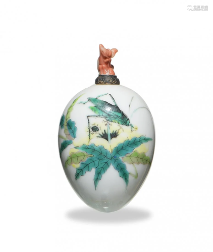 Chinese Famille Rose Snuff Bottle, Daoguang