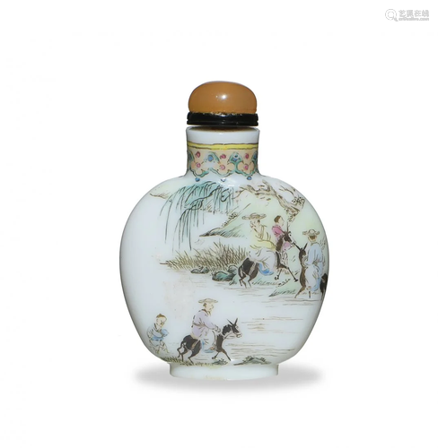 Chinese Enameled Glass Snuff Bottle, 18-19th Century